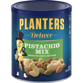 Planters Deluxe Pistachio Mix, Salted, 14.5 Ounce Canister