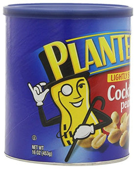 Planters Cocktail Peanuts, Lightly Salted, 16 Ounce Canister (Pack of 6)